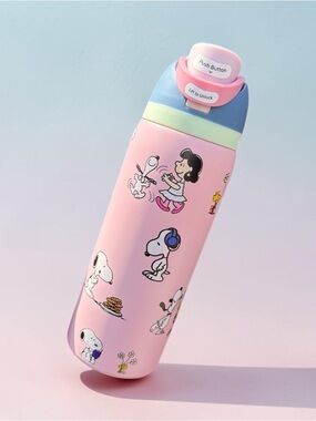 Pink 32 oz Water Bottle Peanuts Stainless Snoopy & Friends